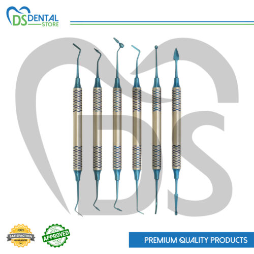 Dental Composite Filling Instruments Set of 6 Blue