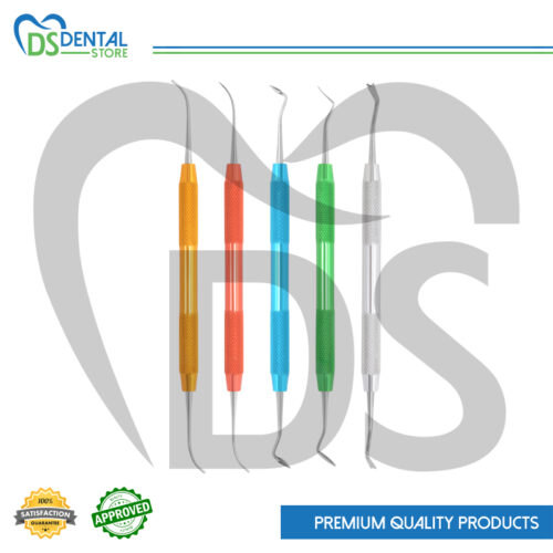 Dental Composite Filling Instruments 5 Pcs Silver Handls