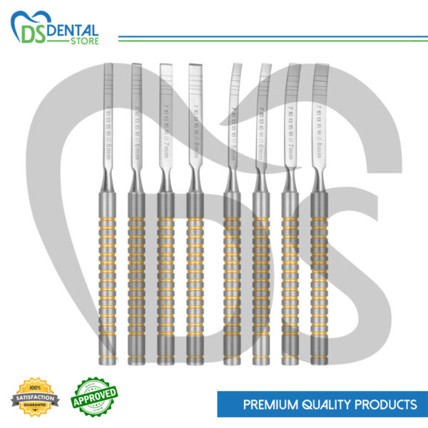 Dental Chisel Set of 8 Gold