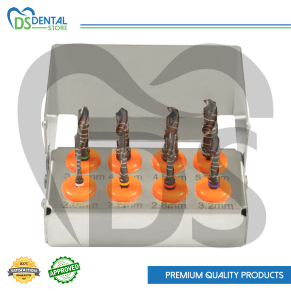 Dental Implant Drill Kit 8 Pcs (Black Coated)