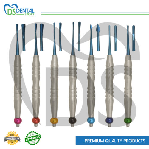 Dental Luxating Elevator PDL Set of 7 (Blue Tips)