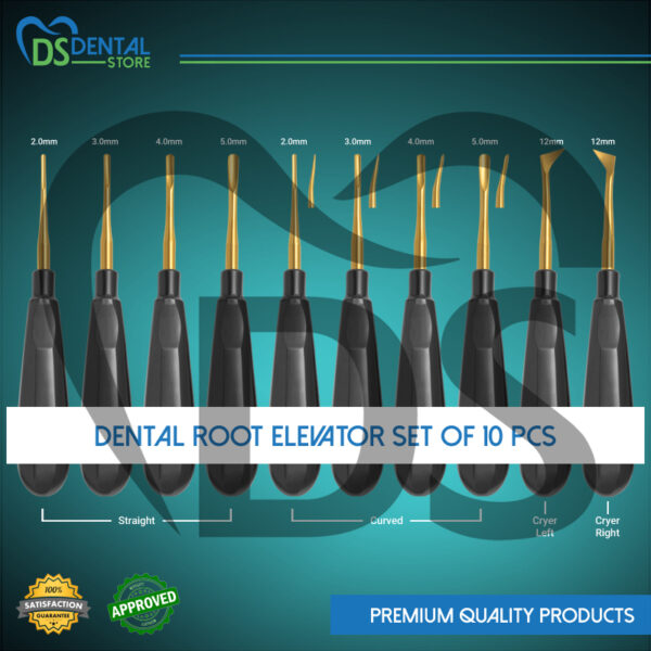 Dental Root Elevator Golden Tip 8Pcs Set