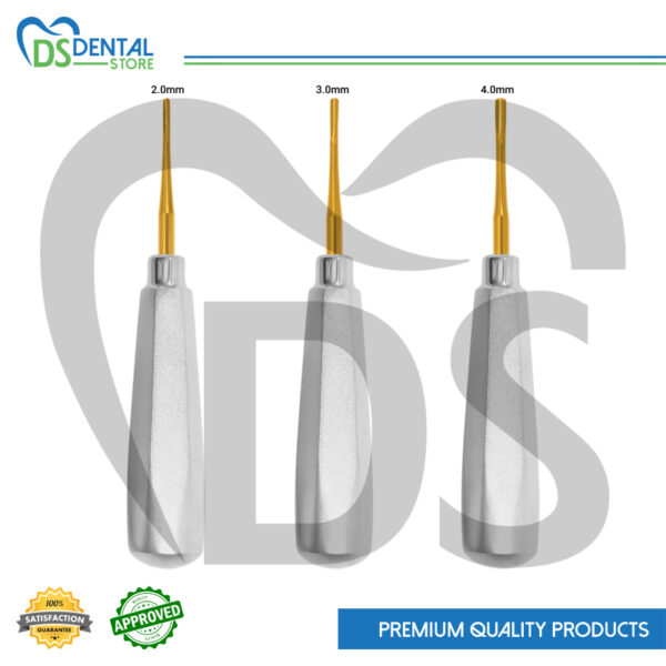 Dental Root Elevator Set Of 3 Pcs Golden Tip