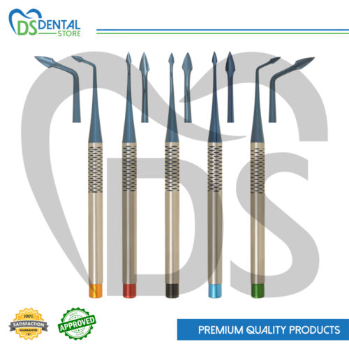 Dental Luxating Elevator PDL Spade Set of 5 (Blue Tips)