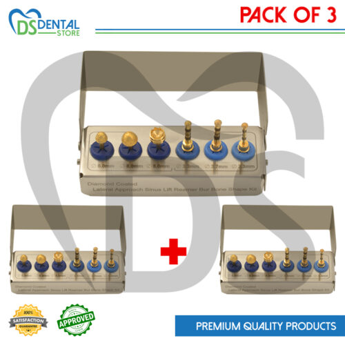 Dental Lateral Approach Sinus Lift Reamer Bur Bone Shape Kit Pack of 3 Kits