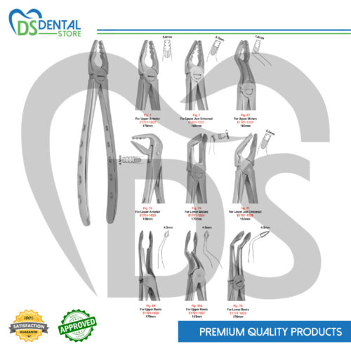 Atraumatic Extraction Forceps Set of 9 Pcs