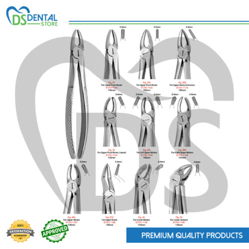 Pedo Extracting Forceps (Children) Set of 9 Pcs